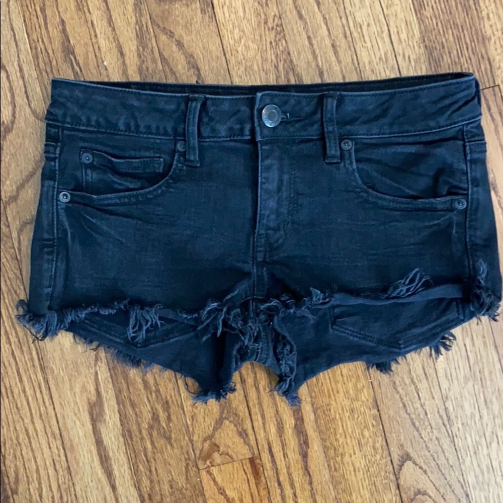Black Jean Shorts from AEO